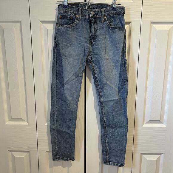 Levi's 512 Geometric Denim Jeans Blue 29 Light and Dark Wash Geometric Pattern - Picture 1 of 9